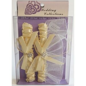 Vintage Wedding Bridal Ivory Double Lace Garters B.B. World- New In Box